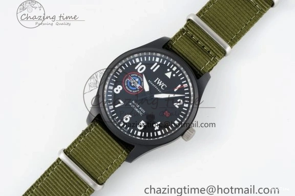 MIROTIME 0207 Top Gun Pilot Mark XVIII Limited “SFTI” M+F 1:1 Best Edition Black Dial on Green Nylon Strap A WaterResistant 7064